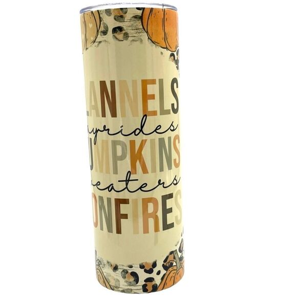 Fall Insulated Mug Tumbler Pumpkin 20 oz Hot/Cold Skinny - Picture 3 of 7